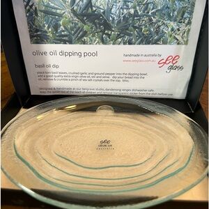 Vintage Handmade Olive Oil Dipping Platter And Mini Stir Spoon Made in Australia